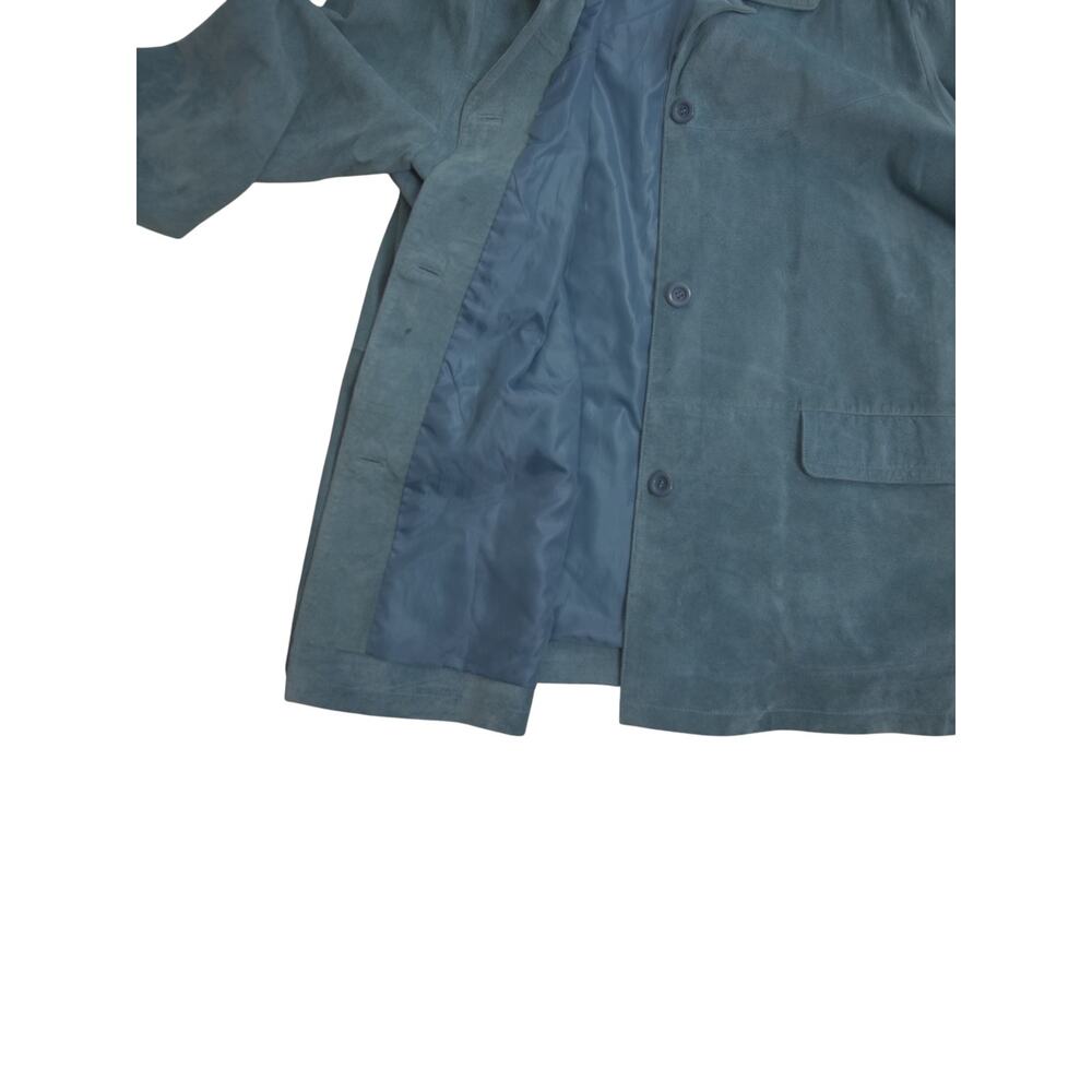 Jessica Holbrooks Mint Green Leather Suede Jacket Lined w/ Pockets Sz 3X GUC - Picture 14 of 16